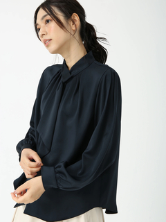 PINORE(ピノーレ) |クレープデシン リボン付き ブラウス シャツ