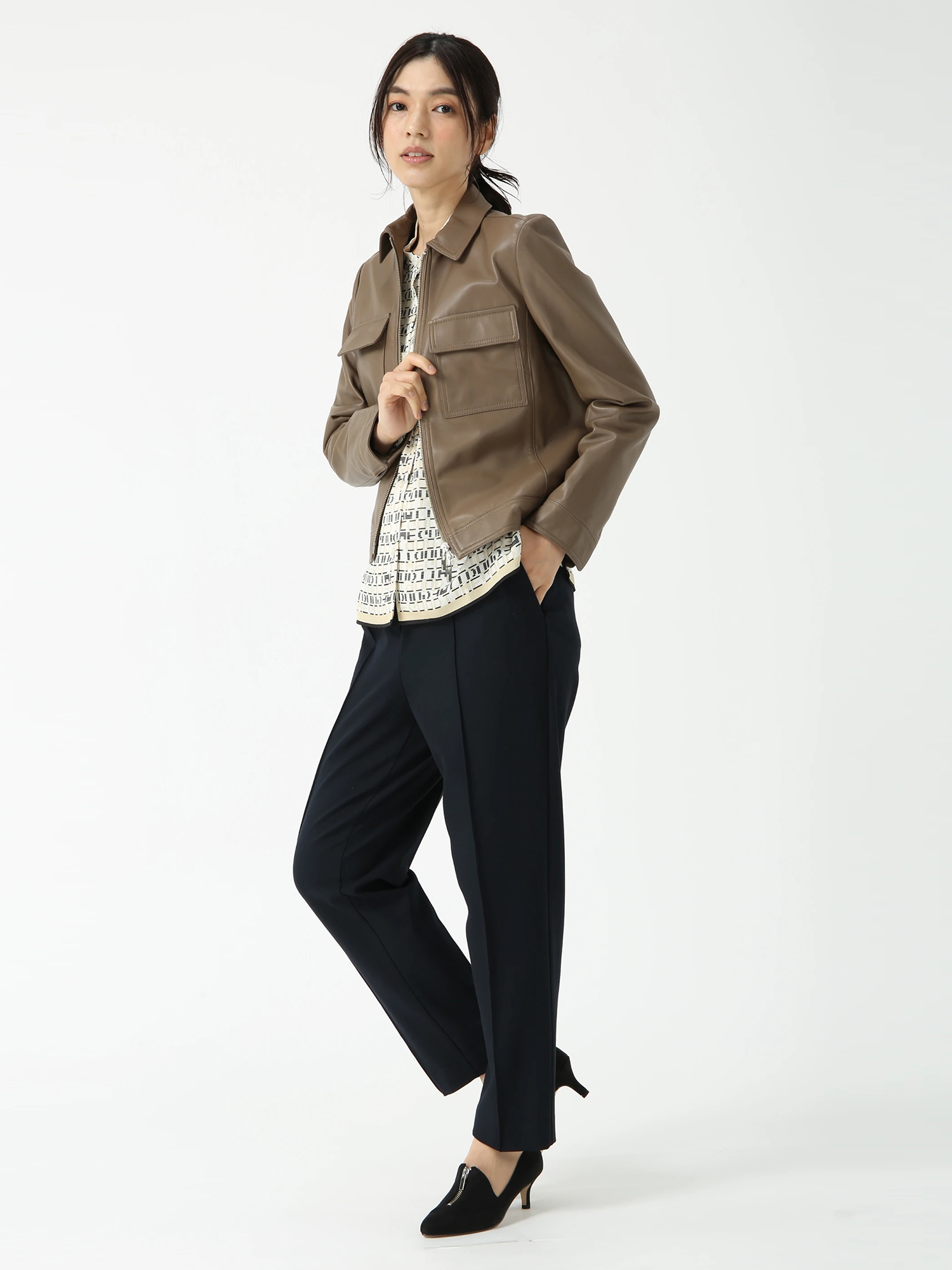 キリ　ピノーレ　刺繍ブラウス キカプリント ブラウス シャツ ｜ PINORE（ピノーレ）｜.K online