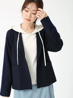 PINORE(ピノーレ) |ラグポンチ ニットコンビ ジャケット