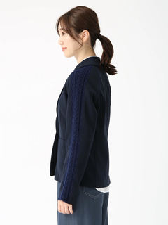 PINORE(ピノーレ) |ラグポンチ ニットコンビ ジャケット