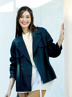 PINORE(ピノーレ) |トリアセツイル ストレッチ ショート トレンチ コート ジャケット