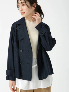 PINORE(ピノーレ) |トリアセツイル ストレッチ ショート トレンチ コート ジャケット