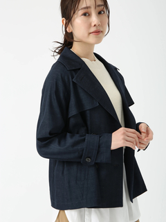PINORE(ピノーレ) |トリアセツイル ストレッチ ショート トレンチ コート ジャケット