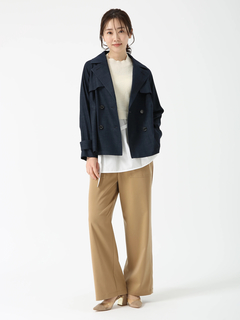 PINORE(ピノーレ) |トリアセツイル ストレッチ ショート トレンチ コート ジャケット