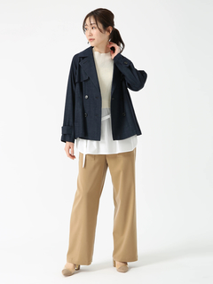 PINORE(ピノーレ) |トリアセツイル ストレッチ ショート トレンチ コート ジャケット