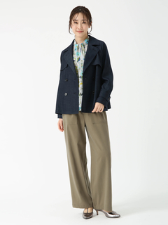 PINORE(ピノーレ) |トリアセツイル ストレッチ ショート トレンチ コート ジャケット