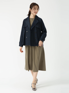 PINORE(ピノーレ) |トリアセツイル ストレッチ ショート トレンチ コート ジャケット