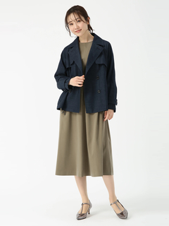 PINORE(ピノーレ) |トリアセツイル ストレッチ ショート トレンチ コート ジャケット