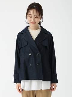 PINORE(ピノーレ) |トリアセツイル ストレッチ ショート トレンチ コート ジャケット