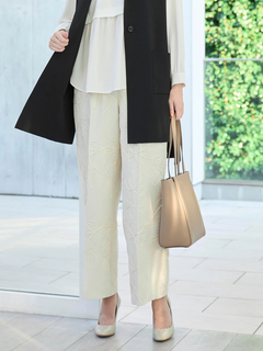 PINORE(ピノーレ) |コードエンブクロス 刺しゅう セミワイド パンツ