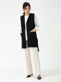 PINORE(ピノーレ) |コードエンブクロス 刺しゅう セミワイド パンツ