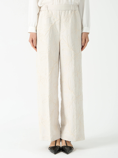 PINORE(ピノーレ) |コードエンブクロス 刺しゅう セミワイド パンツ
