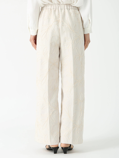 PINORE(ピノーレ) |コードエンブクロス 刺しゅう セミワイド パンツ