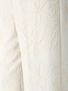 PINORE(ピノーレ) |コードエンブクロス 刺しゅう セミワイド パンツ