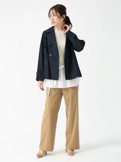 PINORE(ピノーレ) |ワッフル トップス コンビ ニット ブラウス