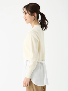 PINORE(ピノーレ) |ワッフル トップス コンビ ニット ブラウス