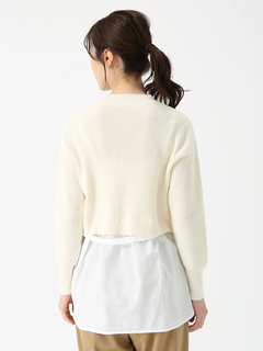 PINORE(ピノーレ) |ワッフル トップス コンビ ニット ブラウス