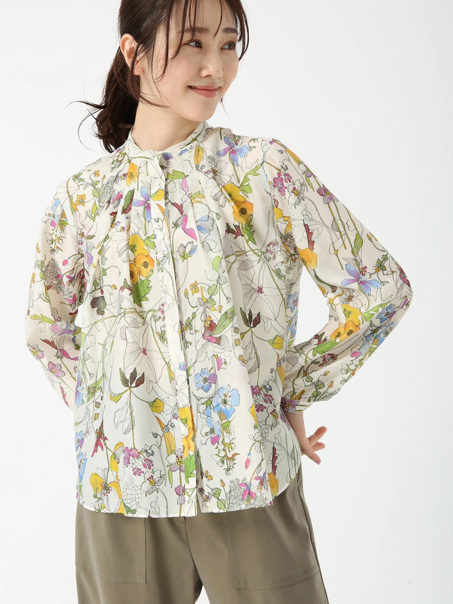 ガーデンプリントブラウス ｜ PINORE（ピノーレ）｜.K online（ドット