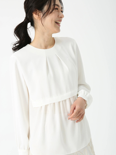 PINORE(ピノーレ) |パールプリーツ ブラウス シャツ