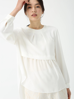 PINORE(ピノーレ) |パールプリーツ ブラウス シャツ