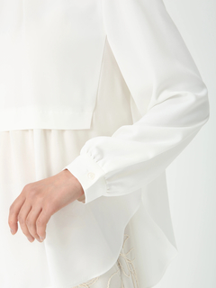 PINORE(ピノーレ) |パールプリーツ ブラウス シャツ