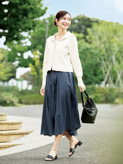 PINORE(ピノーレ) |ライトペーパー ジップ カーディガン ニット ジャケット