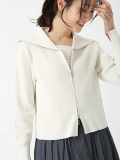 PINORE(ピノーレ) |ライトペーパー ジップ カーディガン ニット ジャケット