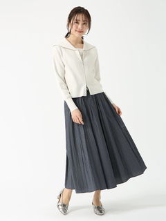 PINORE(ピノーレ) |ライトペーパー ジップ カーディガン ニット ジャケット