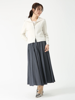 PINORE(ピノーレ) |ライトペーパー ジップ カーディガン ニット ジャケット