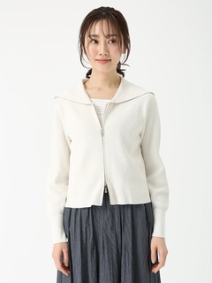 PINORE(ピノーレ) |ライトペーパー ジップ カーディガン ニット ジャケット