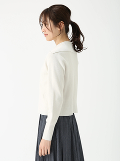 PINORE(ピノーレ) |ライトペーパー ジップ カーディガン ニット ジャケット