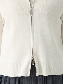 PINORE(ピノーレ) |ライトペーパー ジップ カーディガン ニット ジャケット