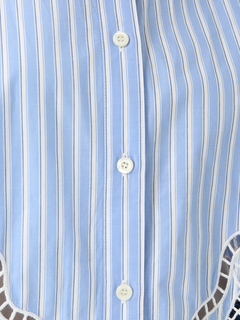 PINORE(ピノーレ) |ストライプエンブロイダリー ブラウス シャツ