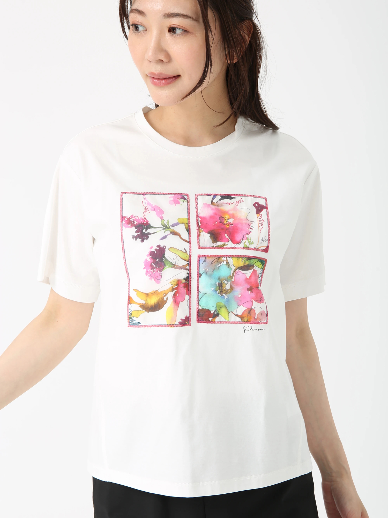 house on the hill フラワーTシャツ 新品タグ付き　90 予約】チェルシーフラワー カットソー Tシャツ ｜ PINORE（ピノーレ