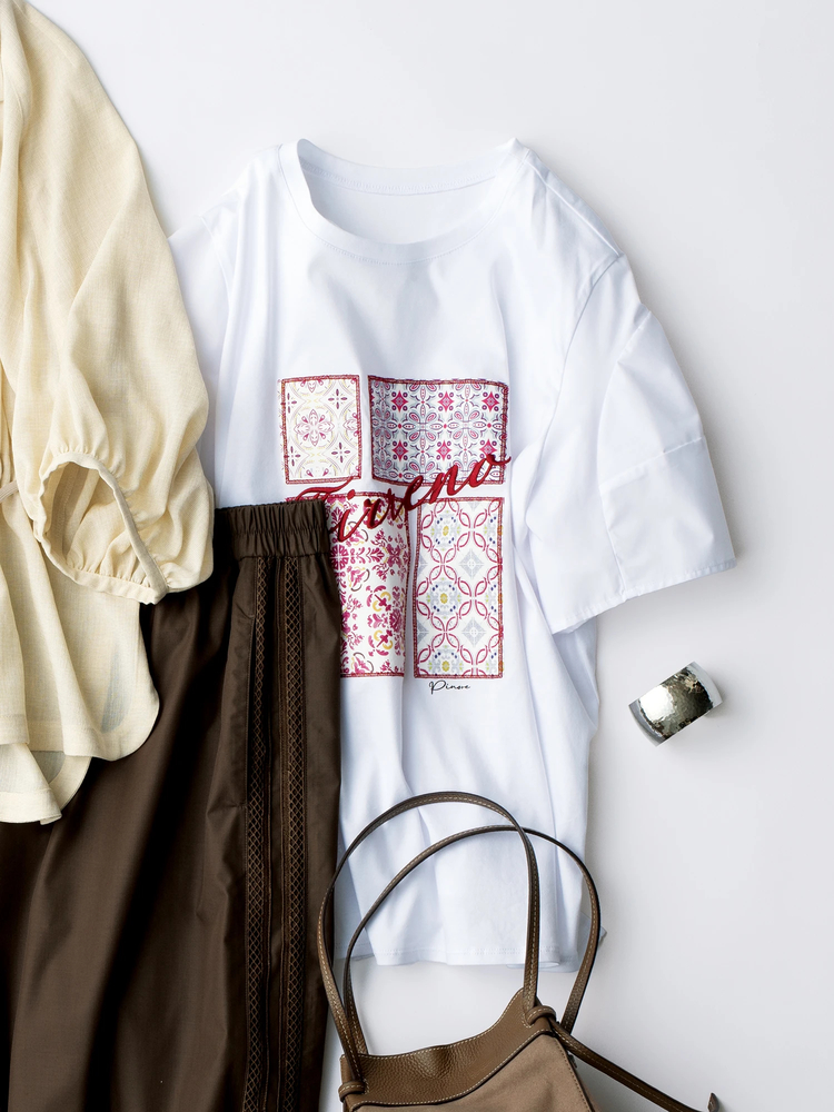 PINORE(ピノーレ) |【予約】タイルプリントカットソー Tシャツ
