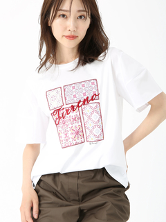 PINORE(ピノーレ) |タイルプリントカットソー Tシャツ