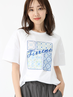 PINORE(ピノーレ) |タイルプリントカットソー Tシャツ