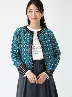 PINORE(ピノーレ) |【水野美紀さん着用モデル】マヌカ ニット パターンジャガード カーディガン