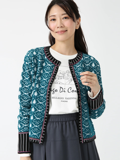 PINORE(ピノーレ) |【水野美紀さん着用モデル】マヌカ ニット パターンジャガード カーディガン