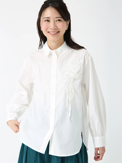 PINORE(ピノーレ) |エンブコットン ブラウス シャツ