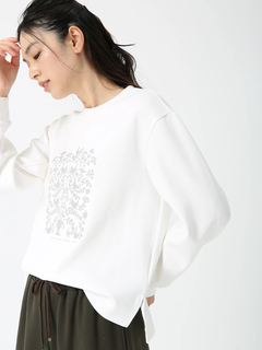 PINORE(ピノーレ) |フロッキープリント ロンT Tシャツ カットソー
