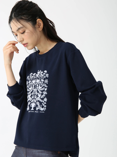 PINORE(ピノーレ) |フロッキープリント ロンT Tシャツ カットソー