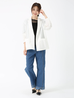 JUDY COLLECTION(ジュディコレクション) |【日本製】オーバル ラッセル ブラウス メッシュ プルオーバー