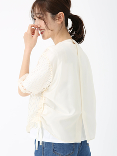 JUDY COLLECTION(ジュディコレクション) |【日本製】オーバル ラッセル ブラウス メッシュ プルオーバー