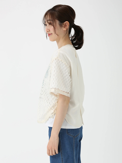 JUDY COLLECTION(ジュディコレクション) |【日本製】オーバル ラッセル ブラウス メッシュ プルオーバー