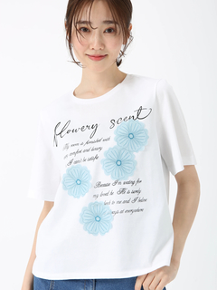 JUDY COLLECTION(ジュディコレクション) |【日本製】レリーフ フラワー Ｔシャツ