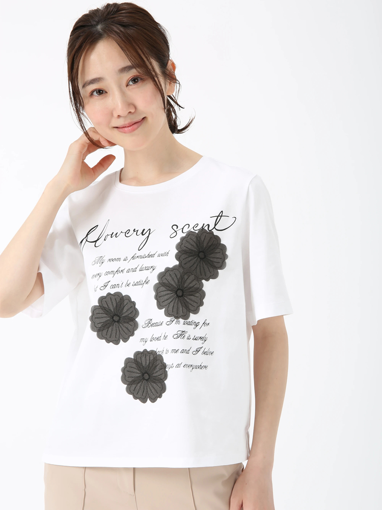レリーフフラワー Ｔシャツ