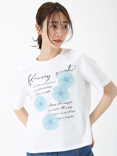 JUDY COLLECTION(ジュディコレクション) |【日本製】レリーフ フラワー Ｔシャツ