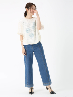 JUDY COLLECTION(ジュディコレクション) |【日本製】レリーフ フラワー Ｔシャツ