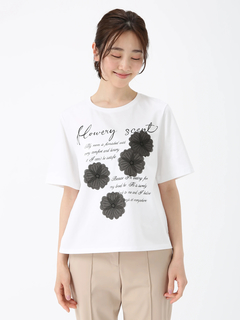 JUDY COLLECTION(ジュディコレクション) |【日本製】レリーフ フラワー Ｔシャツ